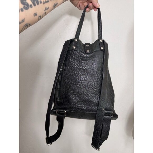 Maxon Collection Black Pebbled Leather Backpack Purse Handmade in Italy main image 11